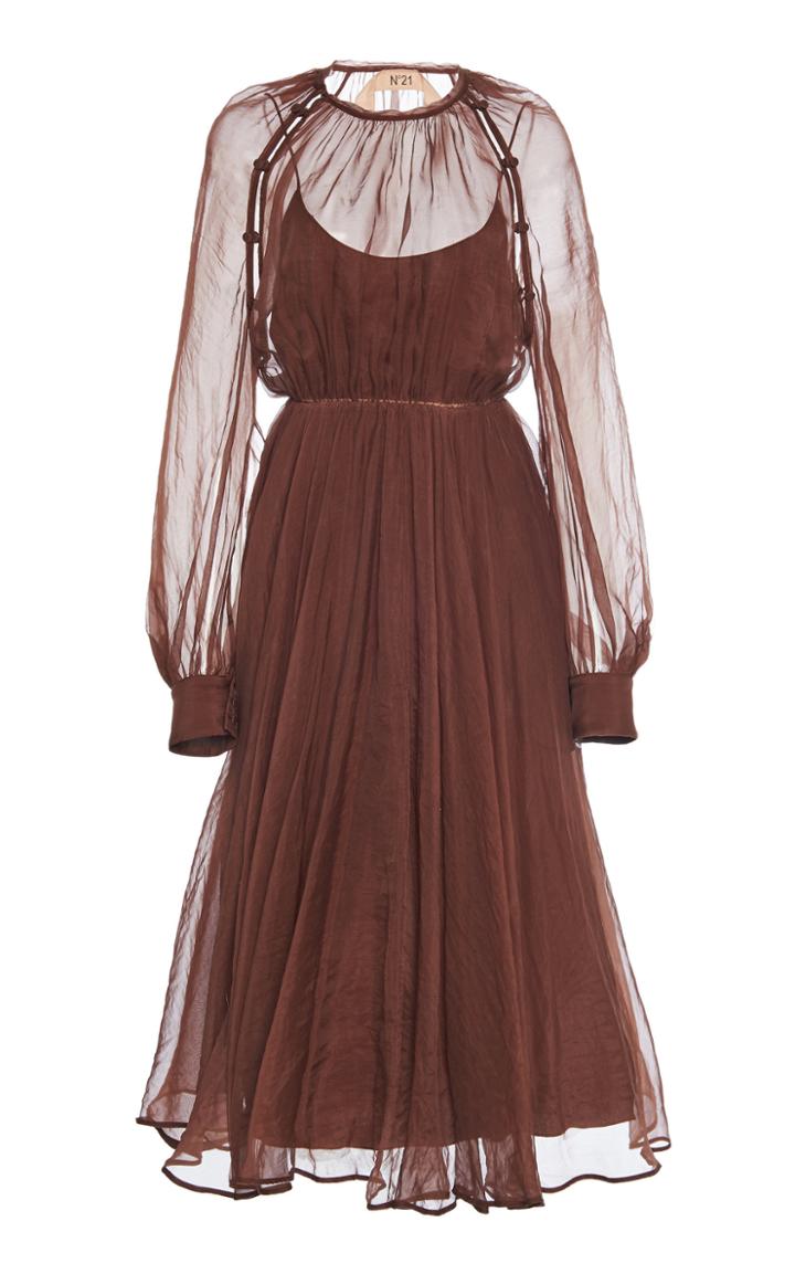 Moda Operandi N21 Cold-shoulder Silk Dress Size: 38