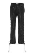 Frame Denim Cropped Lace-up Leather Pants