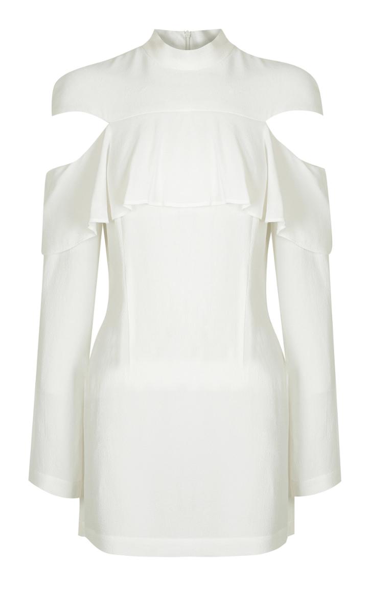 Strateas Carlucci Signal Cutout Ruffle Dress