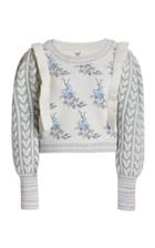 Moda Operandi Loveshackfancy Warwick Ruffled-trim Jacquard Sweater
