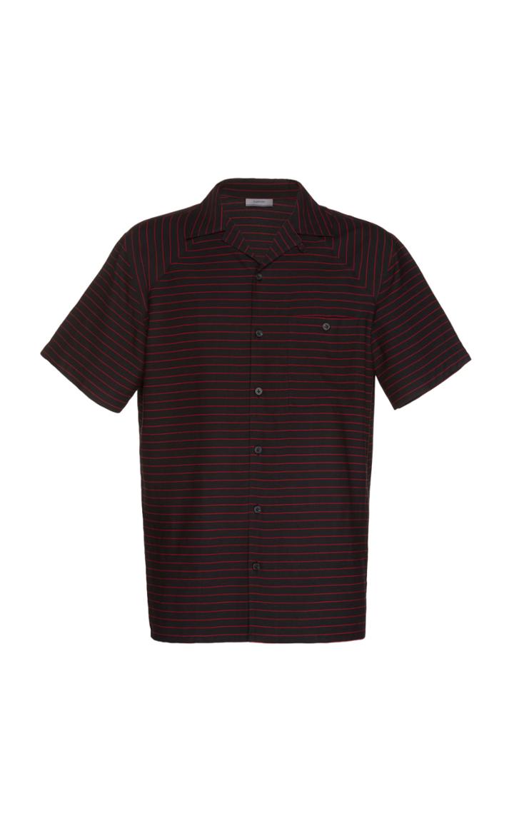 Lanvin Striped Camp Collar Jersey Shirt