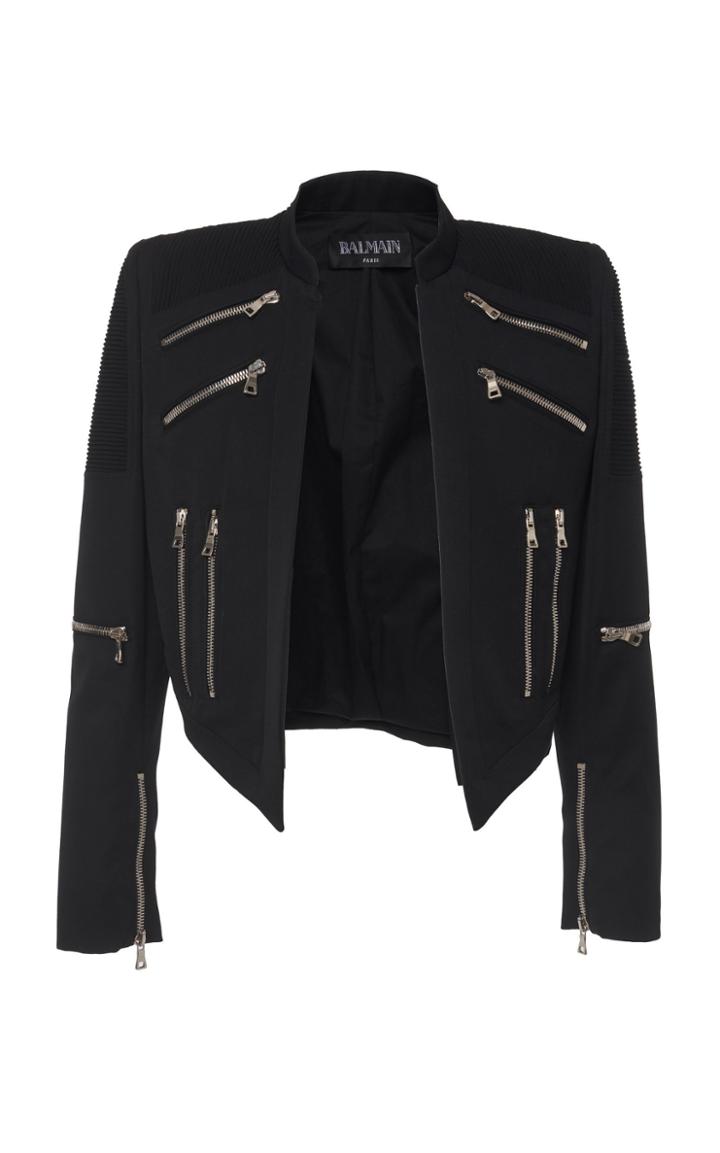 Balmain Rib And Zips Spencer Jacket