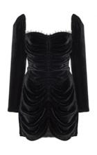 Markarian Crawford Crystal-embellished Ruched Velvet Mini Dress