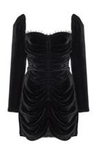 Markarian Crawford Crystal-embellished Ruched Velvet Mini Dress