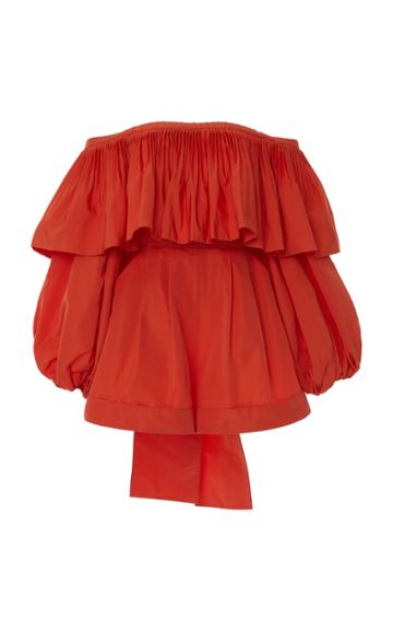 Moda Operandi Valentino Off-the-shoulder Cotton-blend Romper Size: 36