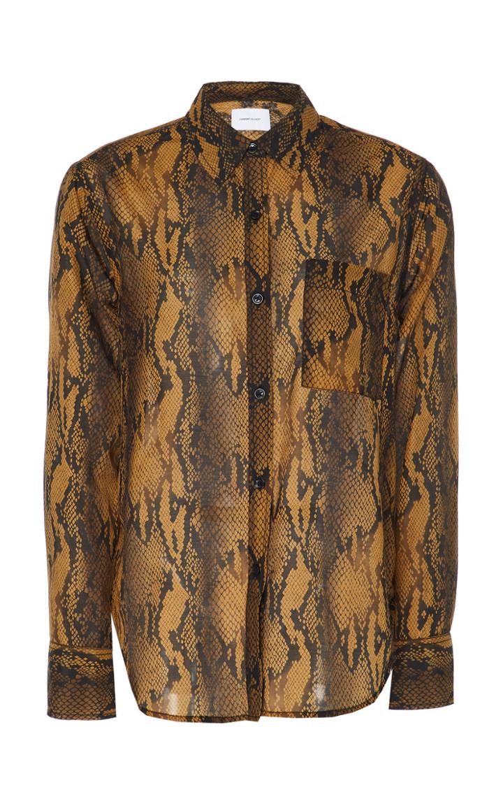 Current/elliott Neal Printed Cotton-silk Top