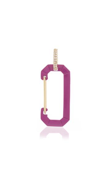 Moda Operandi Ee Ra 18k Yellow Gold Purple Chiara Big Fluo Earring