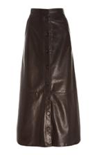 Adam Lippes A-line Midi Leather Skirt