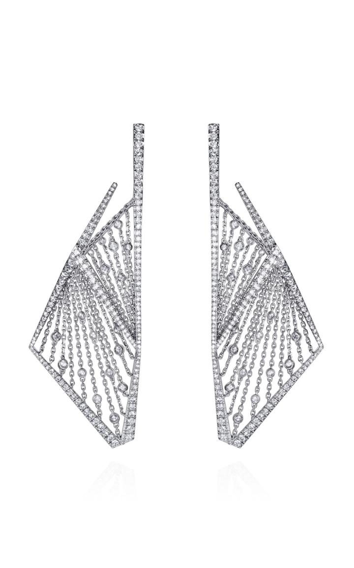 Mike Joseph White Gold And Diamond Drop Earrings