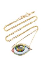 Lito 14k Yellow Gold, Ruby, Tsavorite, And Diamond Eye Necklace