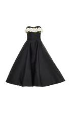 Elizabeth Kennedy Strapless Tea Length Gown With Flower Corset