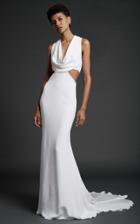 Moda Operandi Cushnie Sleeveless Gown With Cowl At Front Neck And Cut Out At Sides S
