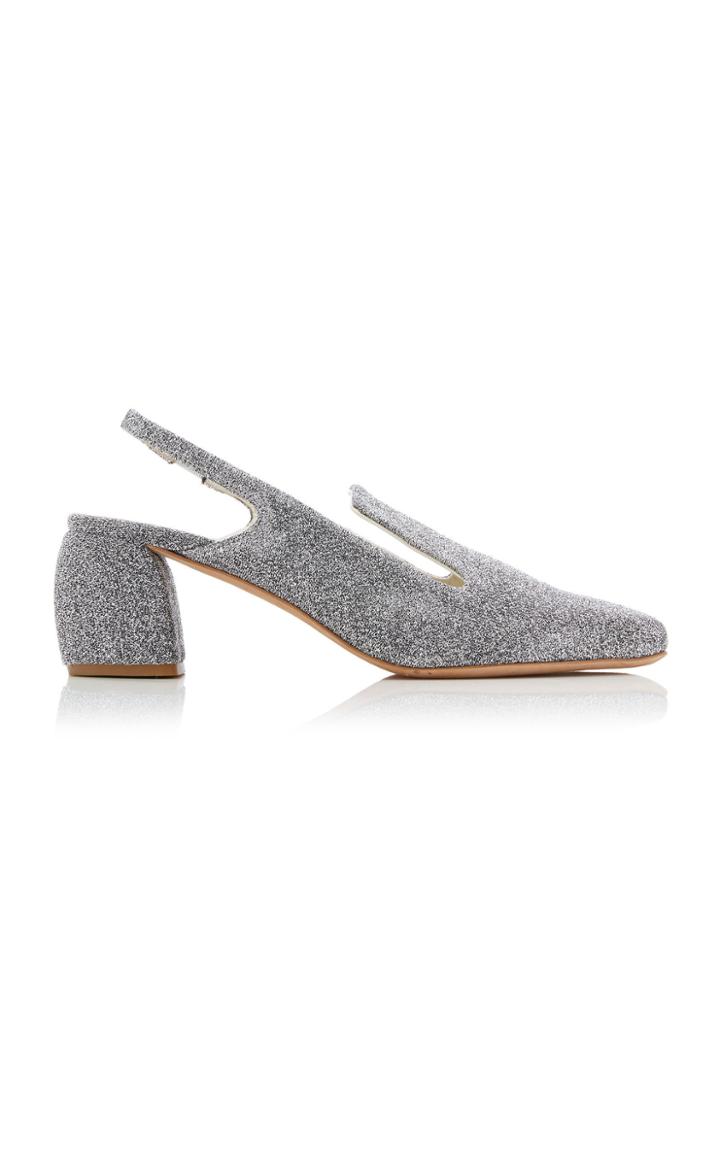 Tibi Evon Lurex Slingback Pumps