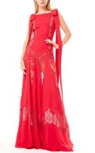 Moda Operandi Zuhair Murad Lace-detail Cady Maxi Dress