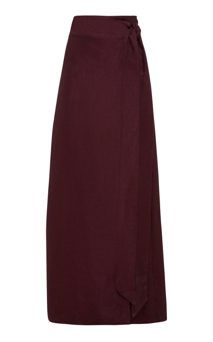 Bondi Born Wrap Linen Twill Skirt
