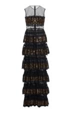 Costarellos Tiered Sequin Dress