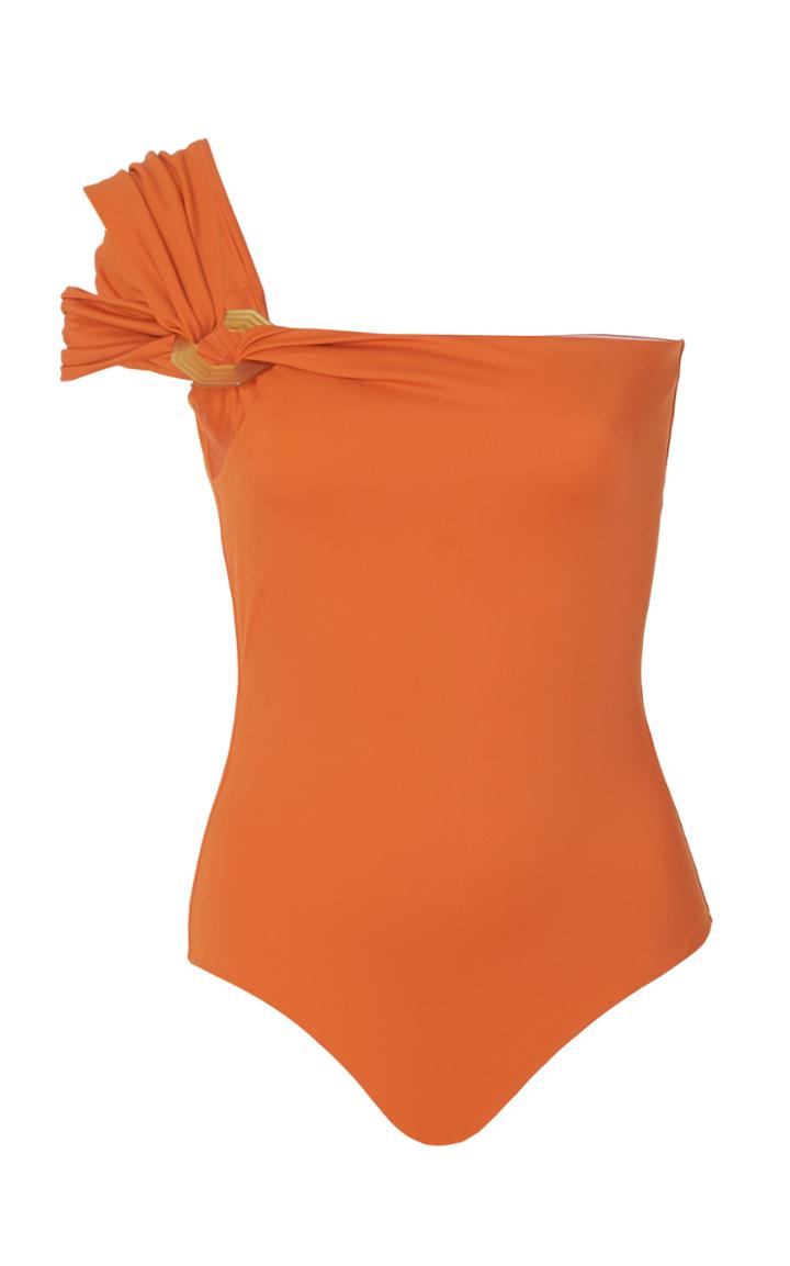 Moda Operandi Johanna Ortiz Off-shore One Shoulder Ruched Strap Swimsuit Size: Xs