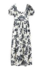 Moda Operandi Brock Collection Salvina Puff-sleeve Floral Cotton Midi Dress