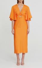 Moda Operandi Significant Other Rosalia Cutout Ruched Satin Jacquard Midi Dress