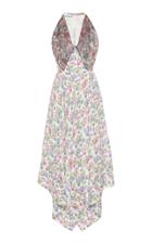 Moda Operandi Paco Rabanne Chainmail-overlay Floral-print Crepe De Chine Midi Dress