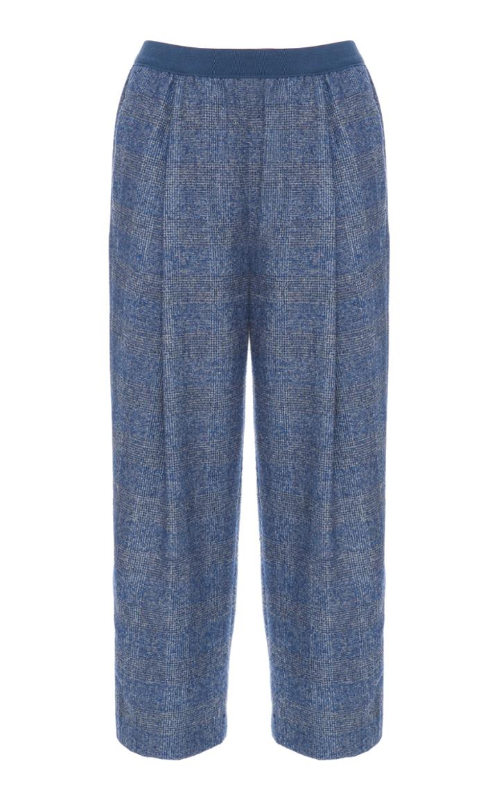 Agnona Alpaca Tweed Check Pince Pant