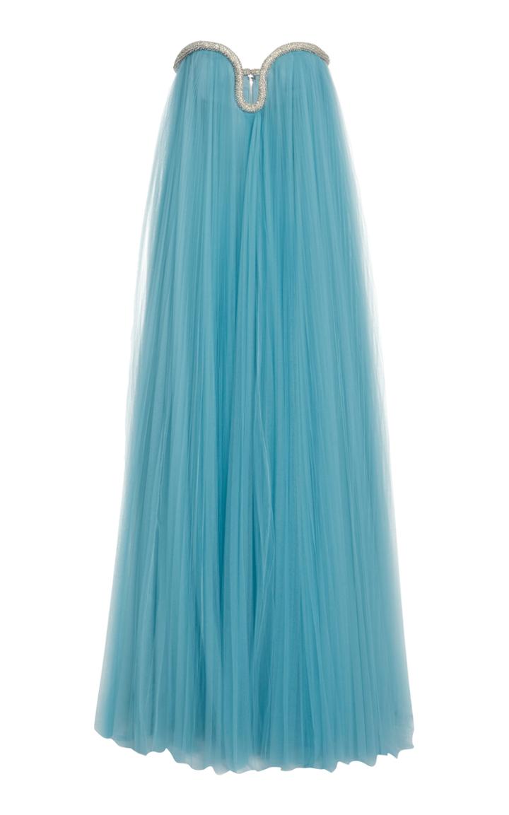 Moda Operandi Prabal Gurung Crystal-embellished Tulle Strapless Gown