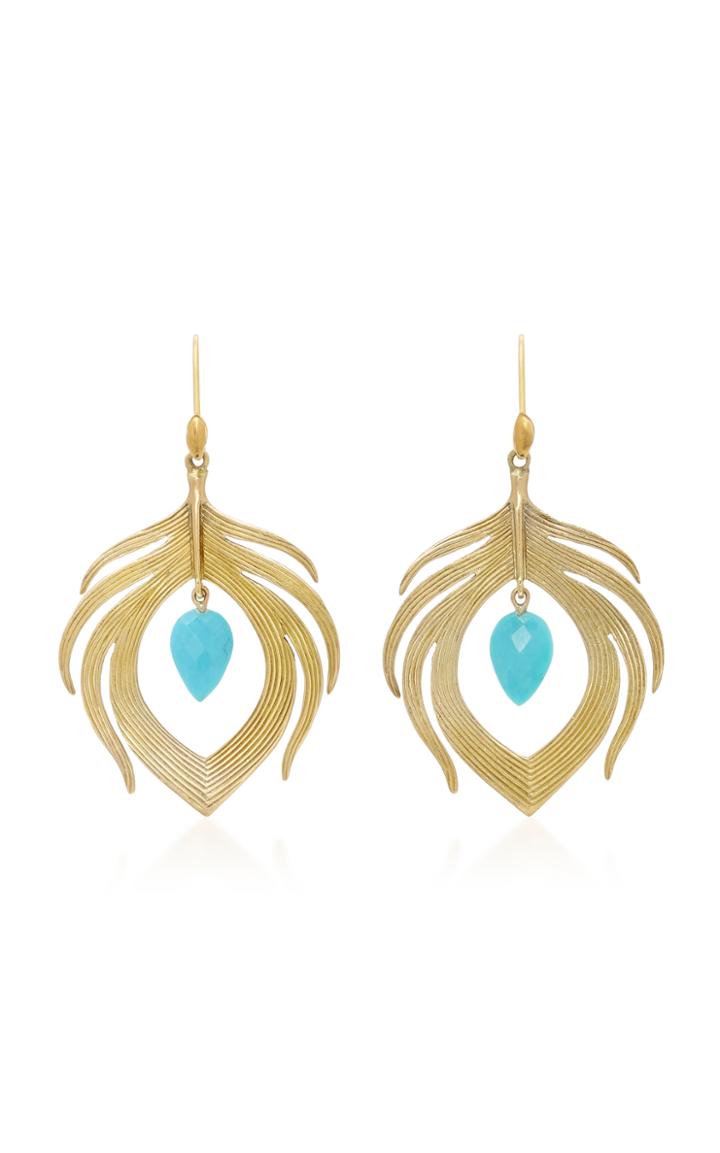 Annette Ferdinandsen 18k Gold Turquoise Earrings