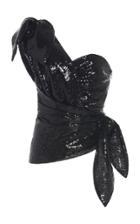Dundas One-shoulder Tie-detailed Sequined Crepe Top