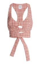 Rosie Assoulin Gwyneth Checked Stretch-cotton Top