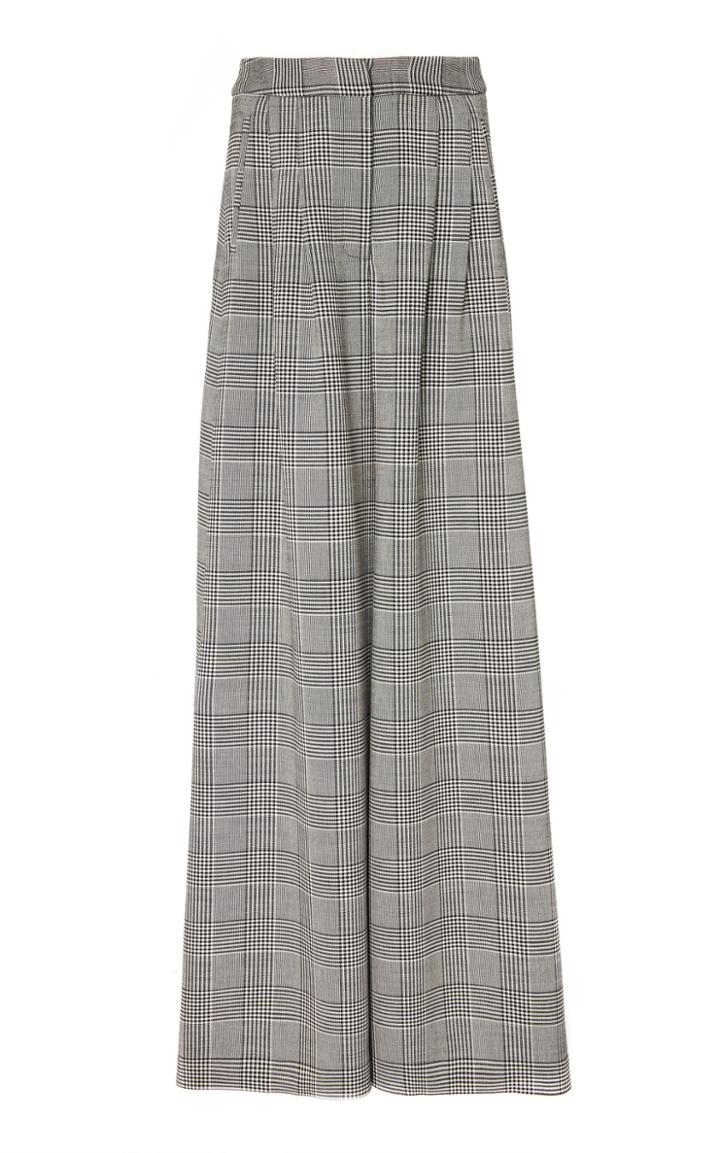 Adam Lippes Pleated Plaid Trousers