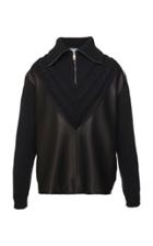Prada Knit Sweater With Leather Detailing