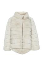 Lysa Lash Furs High Collar Rabbit Zip Up Coat