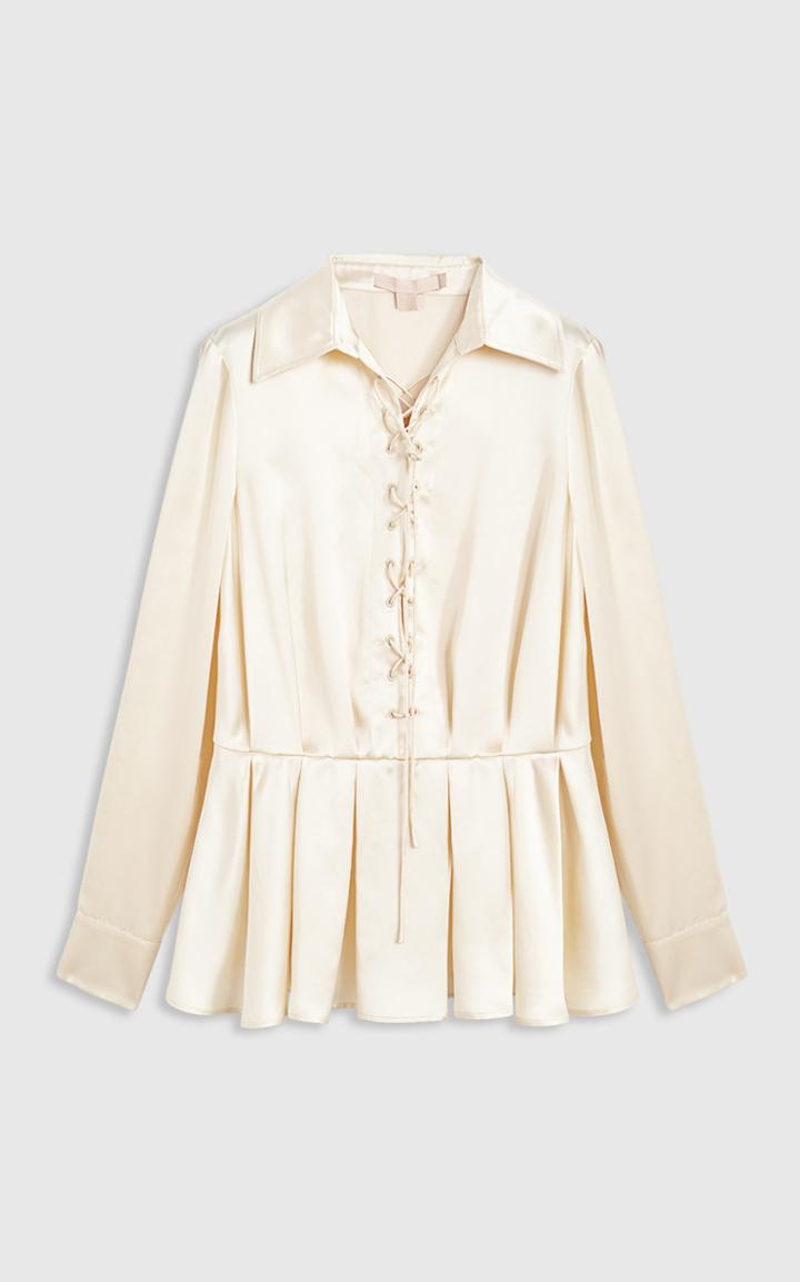 Moda Operandi Brock Collection Silvana Tie-front Satin Blouse