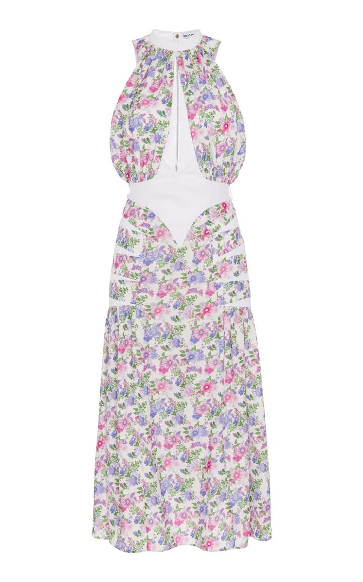 Moda Operandi Paco Rabanne Floral-print Twill Midi Dress Size: 34
