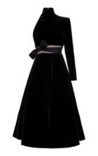 Alex Perry Kingsley Velvet One Sleeve Midi Dress