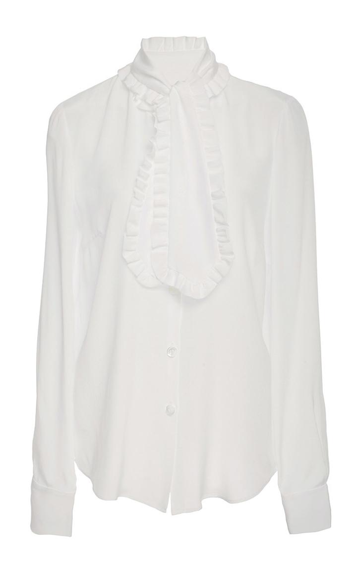 Rossella Jardini Ruffled Tie Silk Shirt