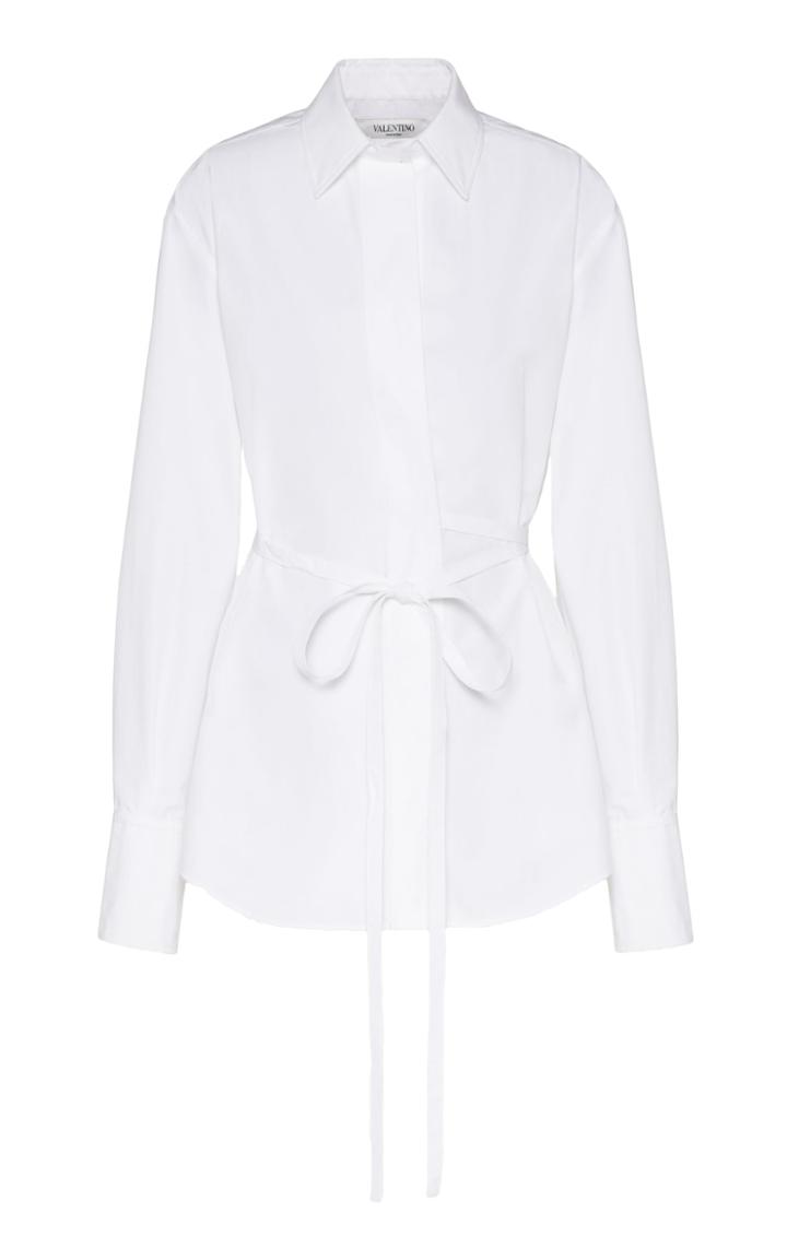 Valentino Belted Cotton Poplin Shirt