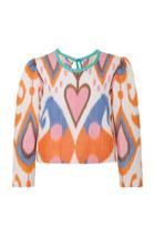 Alix Of Bohemia Lovers Printed Silk-moire Top
