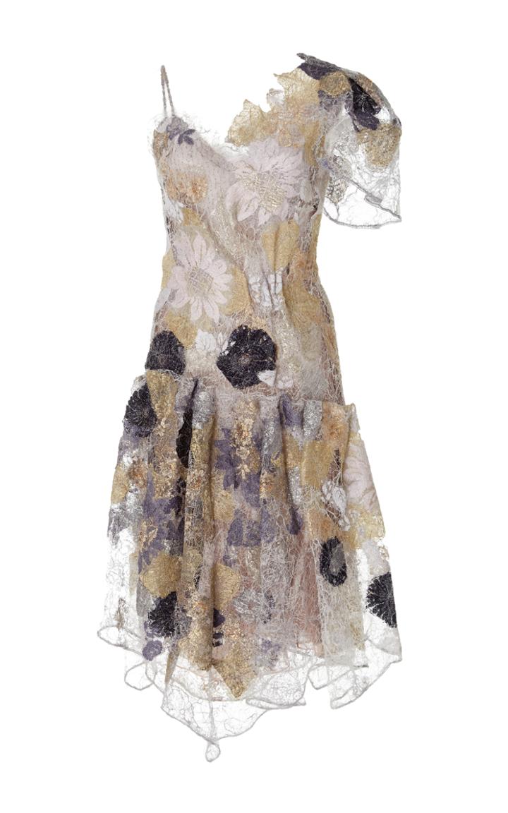 Rodarte Waxed Lace Dropped Waist Dress