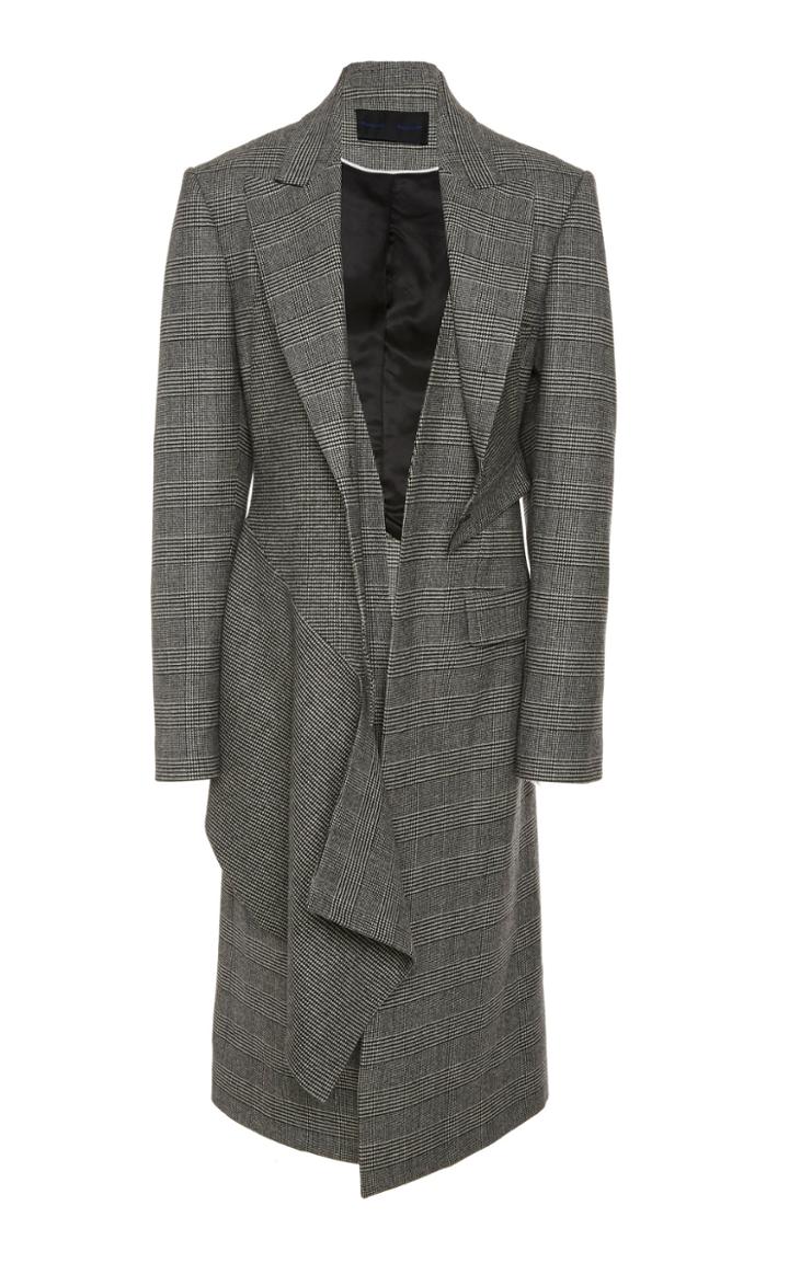 Proenza Schouler Collared Draped Wool-blend Coat