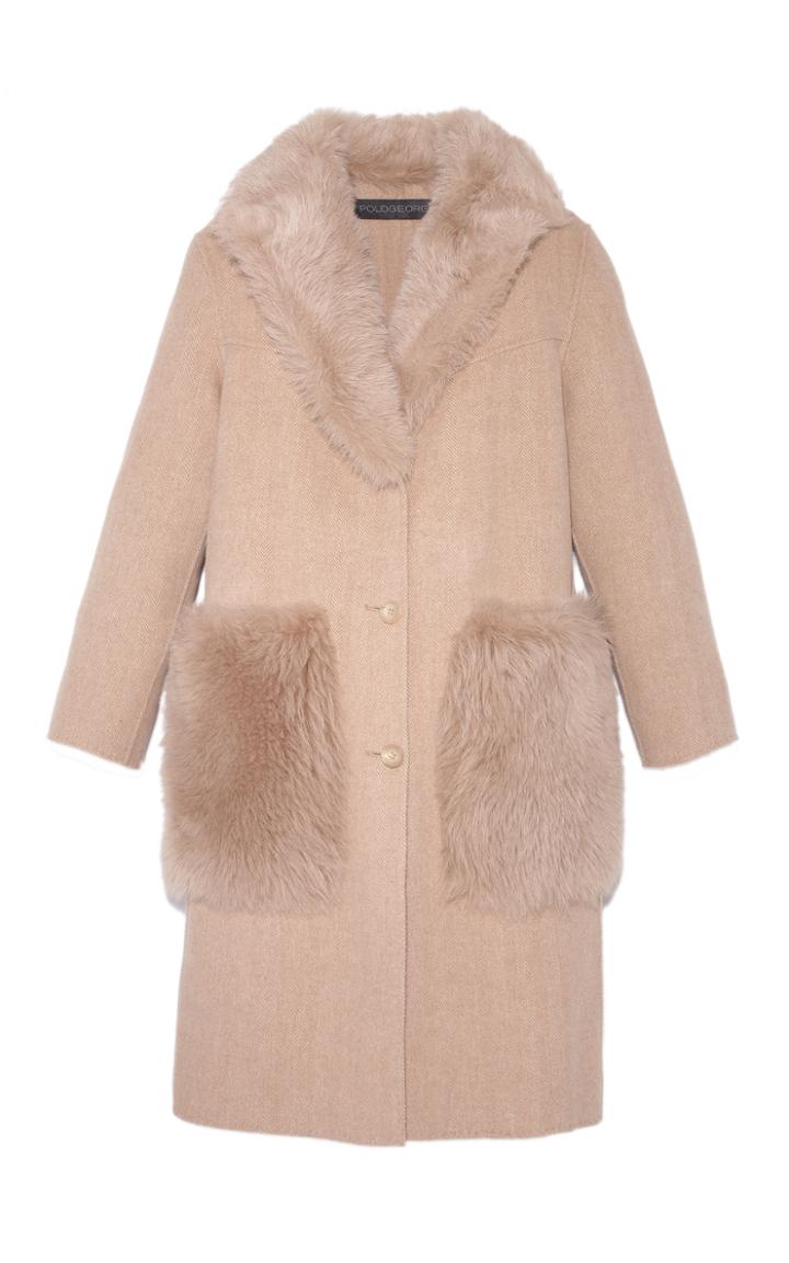 Moda Operandi Pologeorgis The Dallas Fur-trimmed Wool Coat