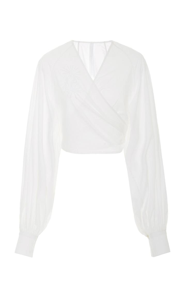 Merlette Spritz Cropped Wrap Blouse