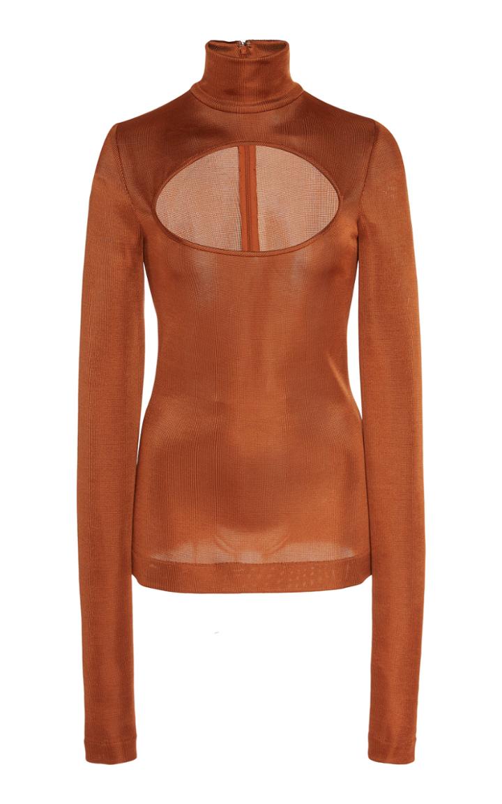 Christian Siriano Cut-out Knit Turtleneck Sweater