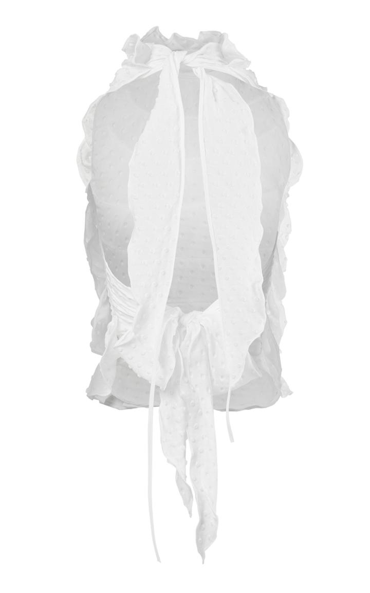 Moda Operandi Maticevski Sideline Ruffled Satin Top Size: 6