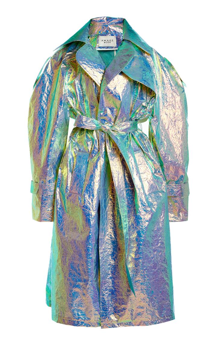 Moda Operandi A.w.a.k.e. Mode Oversized Metallic Trench Coat