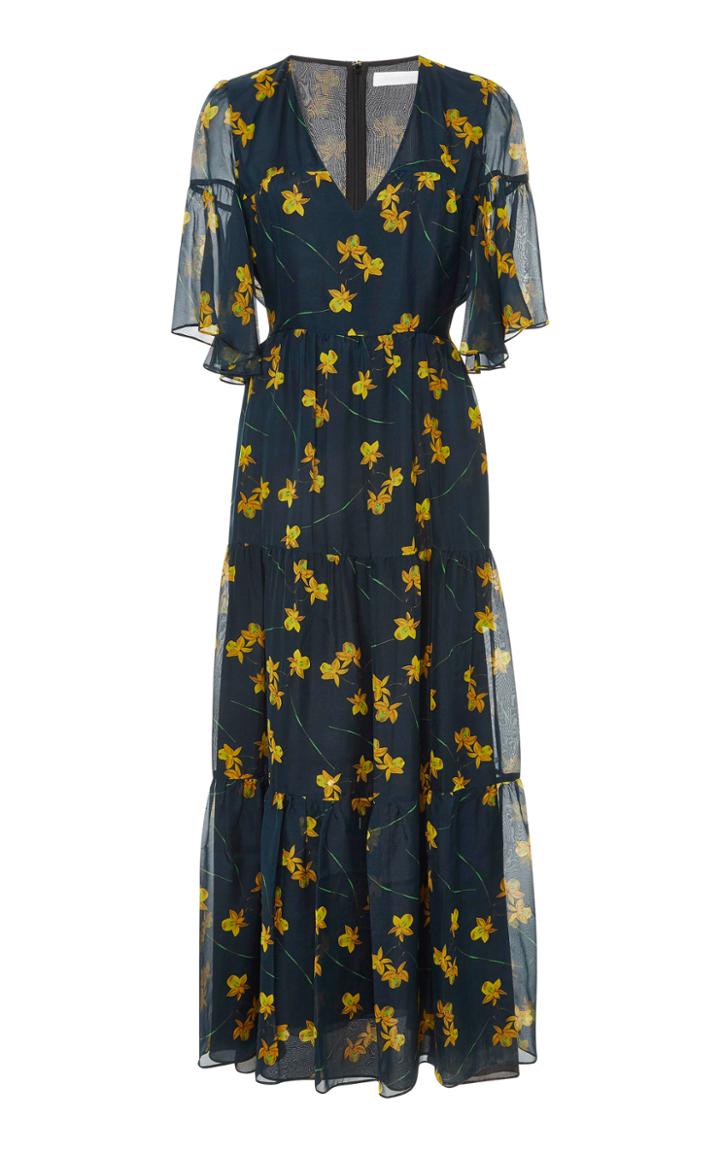Borgo De Nor Teodora Floral-print Silk Dress