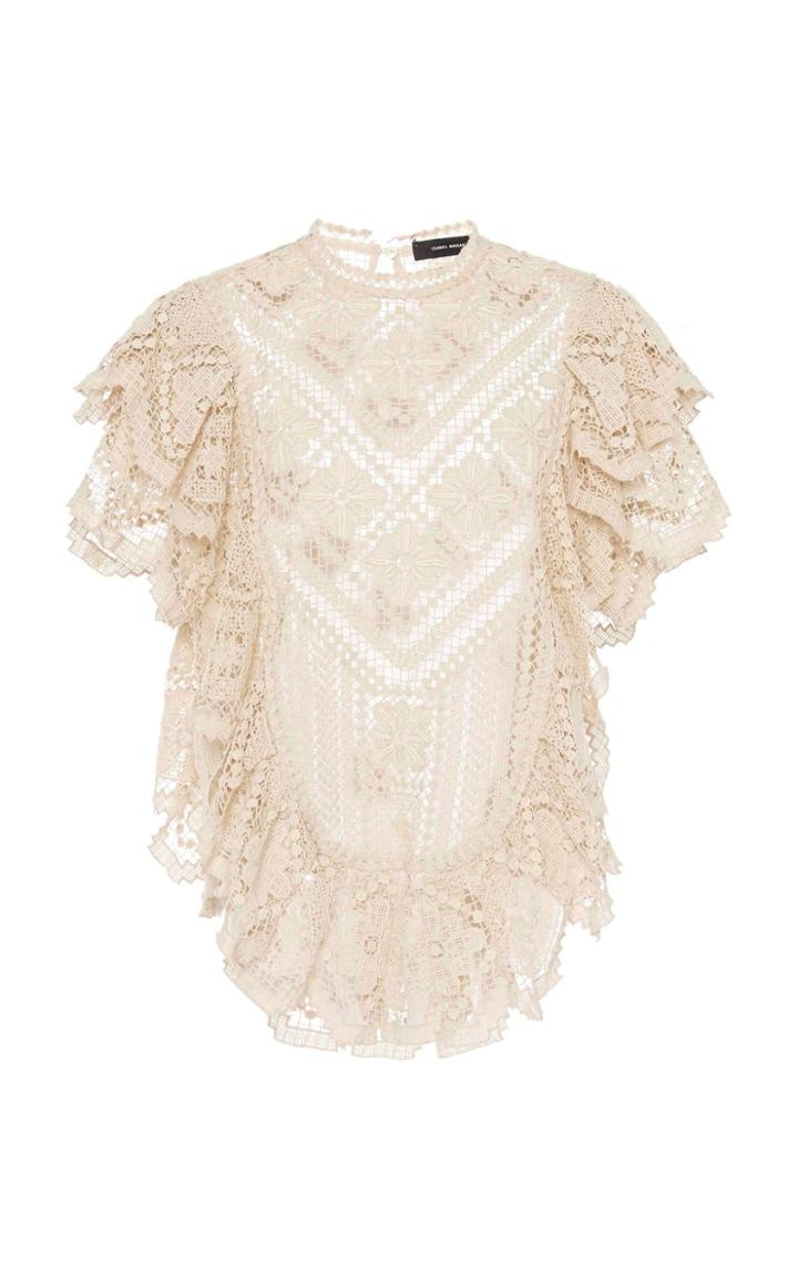 Moda Operandi Isabel Marant Zainos Guipure Lace Top Size: 32