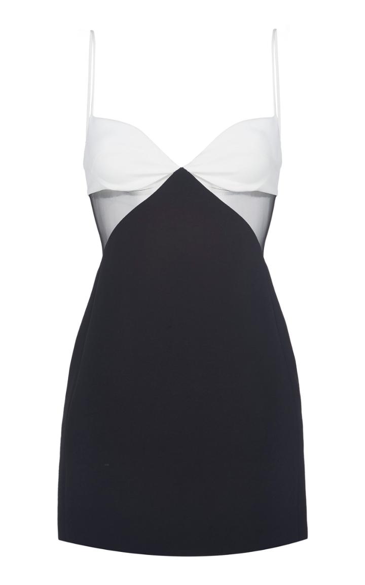 David Koma Two-toned Tulle-trim Mini Dress
