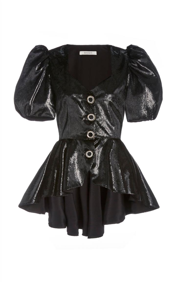 Moda Operandi Rodarte Metallic Velvet Peplum Top