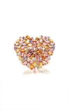 Moda Operandi Suzanne Kalan 18k Rose Gold Large Pastel Heart Ring Size: 4